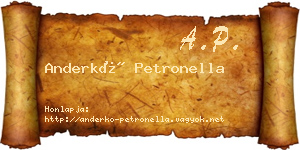 Anderkó Petronella névjegykártya